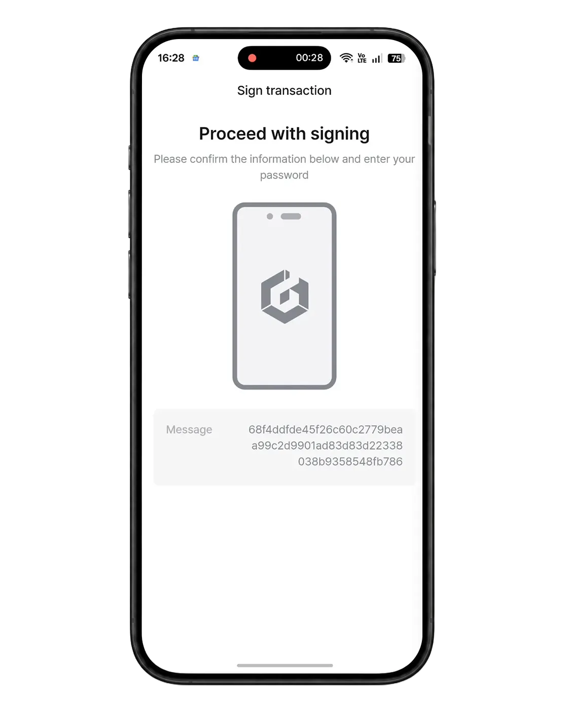 D'CENT Signature Confirmation screen for XRP allocation